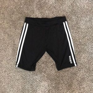 Black Adidas biker shorts.